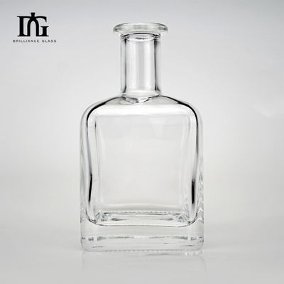 정면 유리 술 병 350ml 고문 표면과 코크 나사 모자
