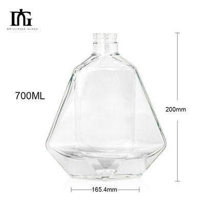녹음 표면 750ml 사각형 유리 와인 병 음주용 주문 디자인