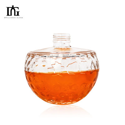 독특한 디자인 700ml 맑은 유리 병 독특한 두개골 모양과 조각 코크