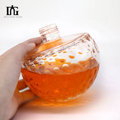 독특한 디자인 700ml 맑은 유리 병 독특한 두개골 모양과 조각 코크