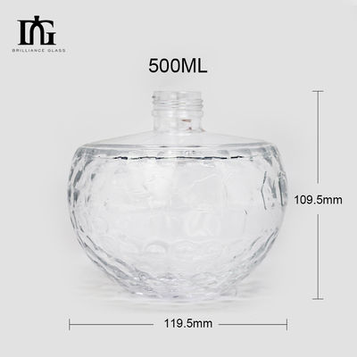 독특한 디자인 700ml 맑은 유리 병 독특한 두개골 모양과 조각 코크