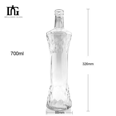 주문 디자인 유리 위스키 데칸터 700ml 코크 스크루 캡과 크리에이티브 칼라