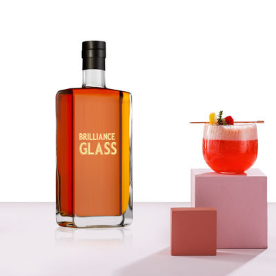 알코올 음료 유리 병 코크 막대기 맞춤 디자인 750ml 정면