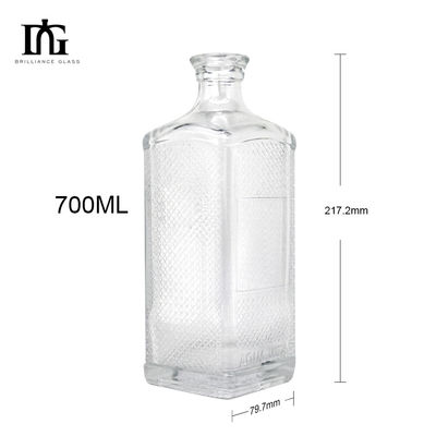 주문식 하단 유리 병 700ml 용량 술 위스키 보드카 진 테킬라