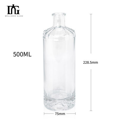 무료 제공 500ml 맑은 유리 음료 병 코크 막대와 두꺼운 바닥