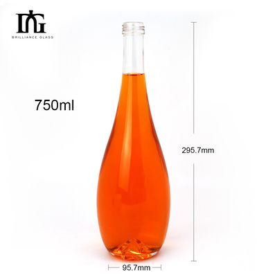 음주 음료 판매 사각형 모양 500ml 700ml 750ml 맑은 유리 병