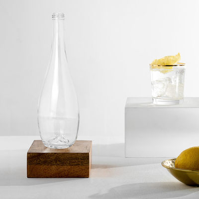 음주 음료 판매 사각형 모양 500ml 700ml 750ml 맑은 유리 병