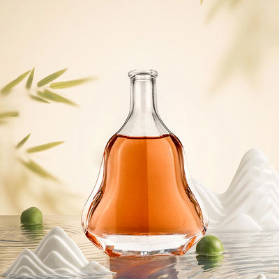 유리 몸체 재료 코크 맑은 빈 특수 모양의 병 500ml 술 병