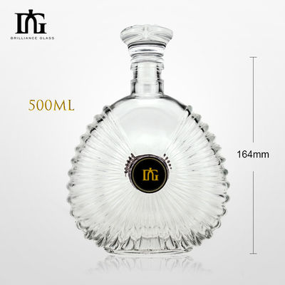 표면 조각 500ml 음료용 유리 병 수류