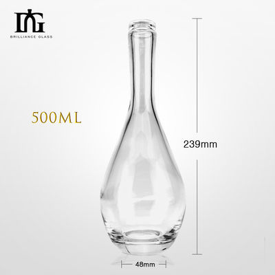 500ml/700ml/750ml 끝 맞춤형 슬림 긴 목 샴페인 보드카 유리 와인 병