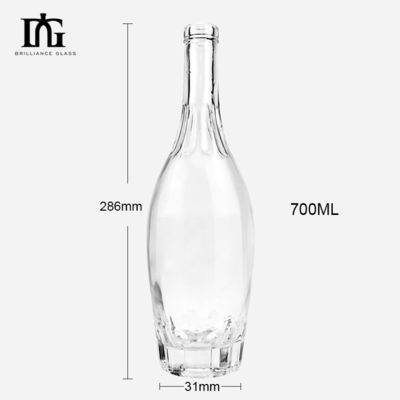 700ml 둥근 유리병 음주용 보드카 진 사용자 지정 고유 디자인 OEM/ODM 허용