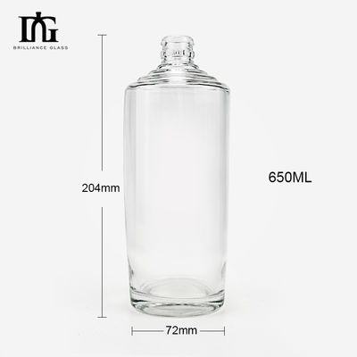 650ml 유리 음주 병 보드카 진 병 코크가 있는 물체 재료 유리