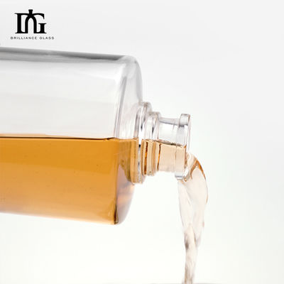 유리 목걸이 500ml 투명 둥근 빈 플린트 유리 술 와인 위스키 보드카 병 밀폐 된 코크 뚜??