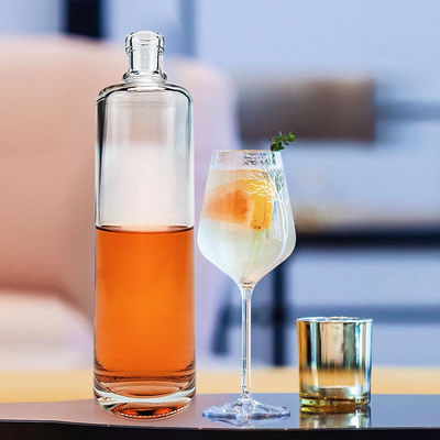 사용자 지정 로고 유리 병 500ml 750ml 위스키 진 럼 브랜디 테킬라 미네랄 물