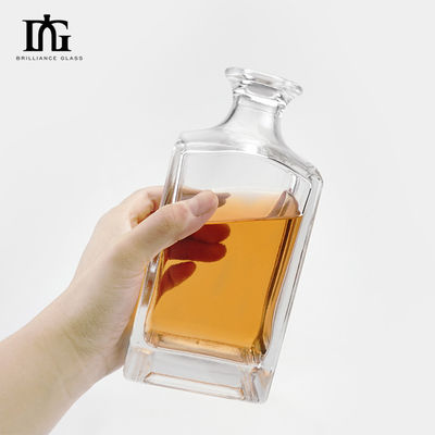 750 ml 유리 병 주문형 곰팡이 모양 슈퍼 플린트 위스키 진 보드카 술 병