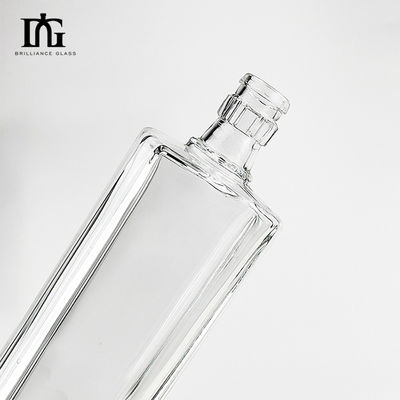 500ml 평면 맑은 빈 브랜디 위스키 유리 병