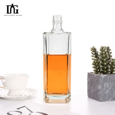 500ml 평면 맑은 빈 브랜디 위스키 유리 병