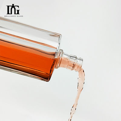 500ml 평면 맑은 빈 브랜디 위스키 유리 병
