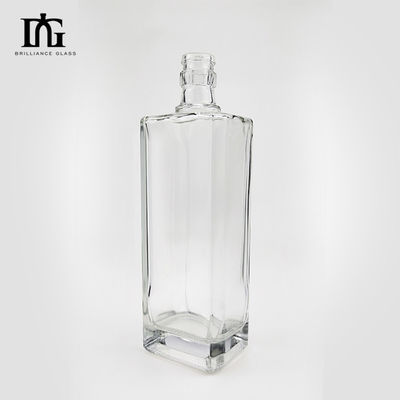 500ml 평면 맑은 빈 브랜디 위스키 유리 병