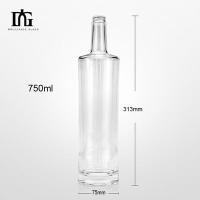 녹화 클래식 빈 500ml 사용자 지정 플린트 맑은 둥근 유리 병 술
