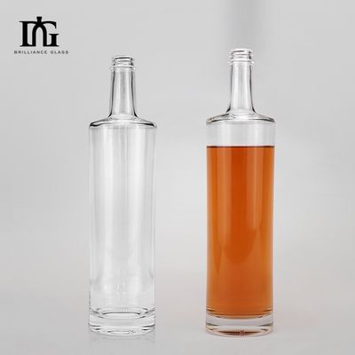 녹화 클래식 빈 500ml 사용자 지정 플린트 맑은 둥근 유리 병 술