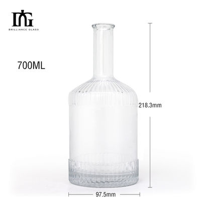 500ml/700ml 고품질 투명한 나사 캡 브랜디 주스 음료 유리 병