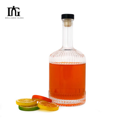500ml/700ml 고품질 투명한 나사 캡 브랜디 주스 음료 유리 병