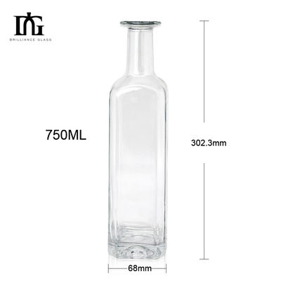 750ml 1000ml 위스키 럼 진 테킬라 유리 병 코크 stopper와 우아한 디자인