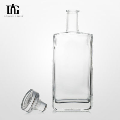 사각형 모양 슈퍼 플린트 위스키 테킬라 진 브랜디 유리 병 500ML 700ML 750ML