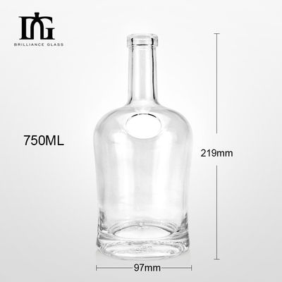 OEM/ODM 수용 가능한 코크 500ml 용량의 크리스탈 화이트 원형 와인 병