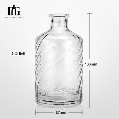 녹화 된 유리 목걸이 500ml 폭카 병 두꺼운 바닥과 맞춤형 디자인