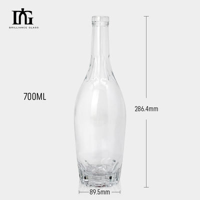 250ml/500ml/700ml/750ml 용량 유리 적색 와인 병 내구성 있고 공기 밀착 코크 봉쇄