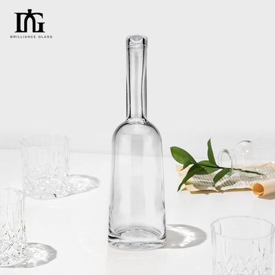 유리 와인 병 고 플린트 스피릿 100ml 둥근 모양 외로운 목 텅 비고 코크 주문 제작