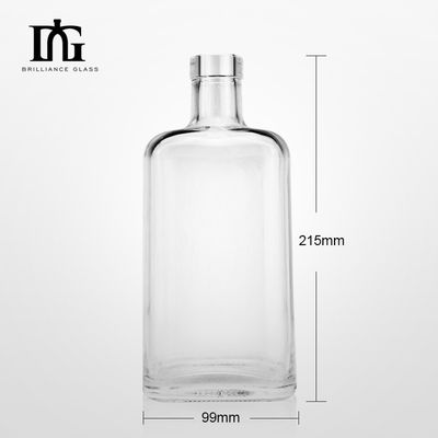사용자 지정 로고 700ml 정사각형 유리 병 위스키 브랜디 진 보드카 및 더 많은 이상