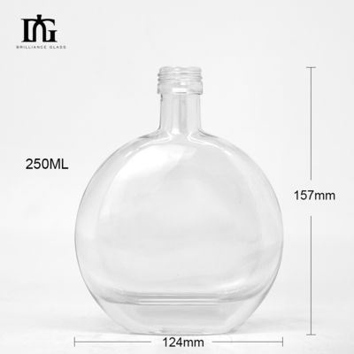 맞춤형 유리 목걸이 평평 둥근 정사각형 와인 병 코크와 나사 캡 250ml 500ml