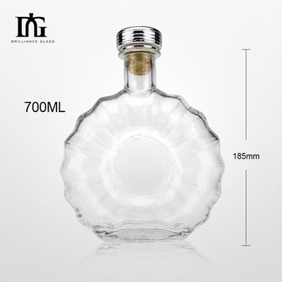 맞춤 맑은 유리 보드카 병 700ml 새겨진 및 뜨거운 스탬핑