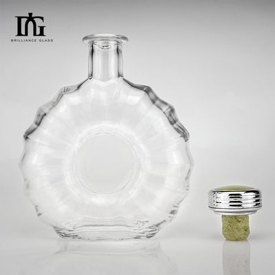 맞춤 맑은 유리 보드카 병 700ml 새겨진 및 뜨거운 스탬핑