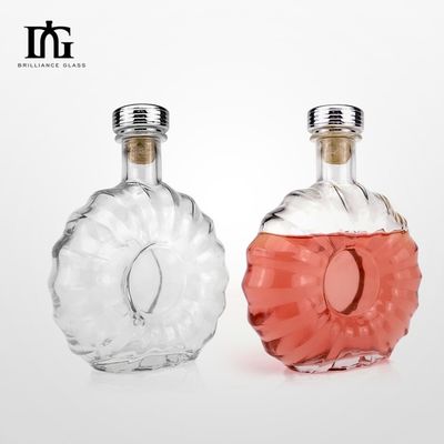 맞춤 맑은 유리 보드카 병 700ml 새겨진 및 뜨거운 스탬핑