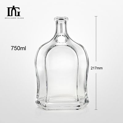500ml 보드카 스피릿 진 럼 유리 술 병 코크 기반 재료 유리 로고 허용