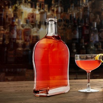 500ml 보드카 스피릿 진 럼 유리 술 병 코크 기반 재료 유리 로고 허용