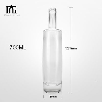기본 재료 유리 주문형 원형 유리 병 500ml 750ml 와인 음료 물