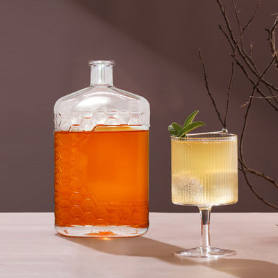로고 사용자 정의 유리 목걸이 500ml 700ml 750ml 1000ml 뚜?? 이 있는 빈 위스키 병