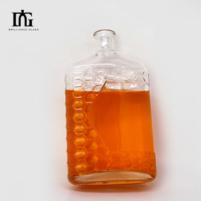 로고 사용자 정의 유리 목걸이 500ml 700ml 750ml 1000ml 뚜?? 이 있는 빈 위스키 병