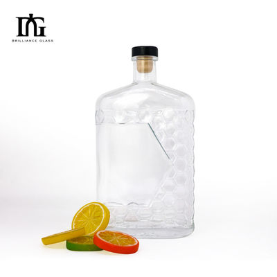 로고 사용자 정의 유리 목걸이 500ml 700ml 750ml 1000ml 뚜?? 이 있는 빈 위스키 병