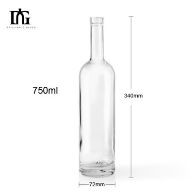 뜨거운 빈 750ml 리코어 진 위스키 500ml 보드카 브랜디 스피릿 음료 유리 병