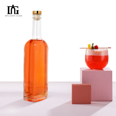 500ml 유리 목걸이 보드카 브랜디 위스키 평면 와인 병