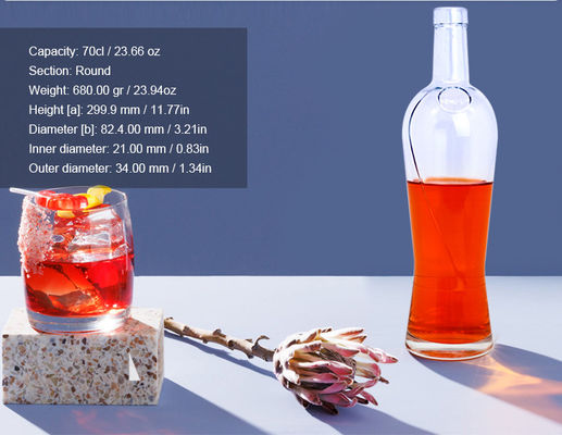 탄산음료 슈퍼 플린트 500ml 용량 코크가 있는 주문형 스피릿 유리 병
