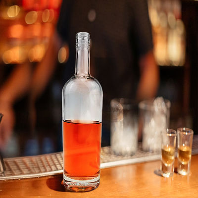 500ml 맑은 플린트 둥근 과일 와인 유리 병