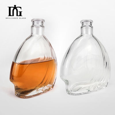 조각 표면 처리 500ml 모양 빈 유리 술 병 샴페인