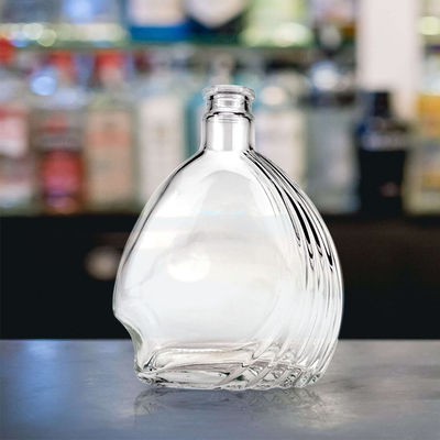 조각 표면 처리 500ml 모양 빈 유리 술 병 샴페인